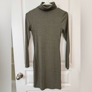 Olive green Turtle neck long sleeved dress